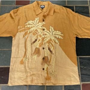 Tommy Bahama Mens Large Button Shirt 100% Linen
